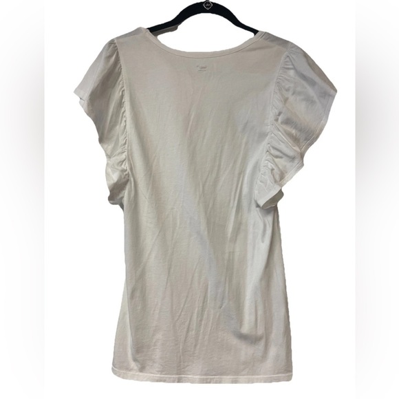 NWOT GAP Pima Cotton Flutter Sleeved Fitted Tee White Size M - Picture 2 of 7